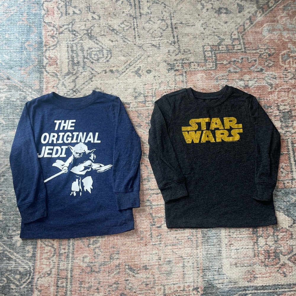 Star Wars Kids Long Sleeve Tees - Navy and Charcoal Size 4T Old Navy Bundle